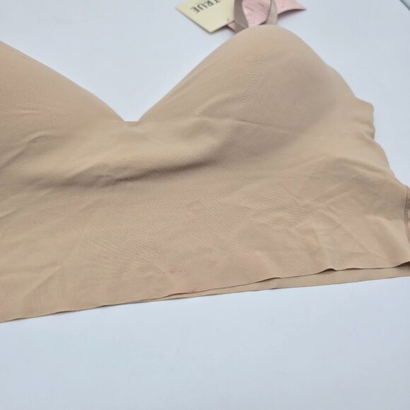 TRUE Longline Bra Womens Large Nude True Body Boost Seamless Adjustable Padded - Picture 7 of 8